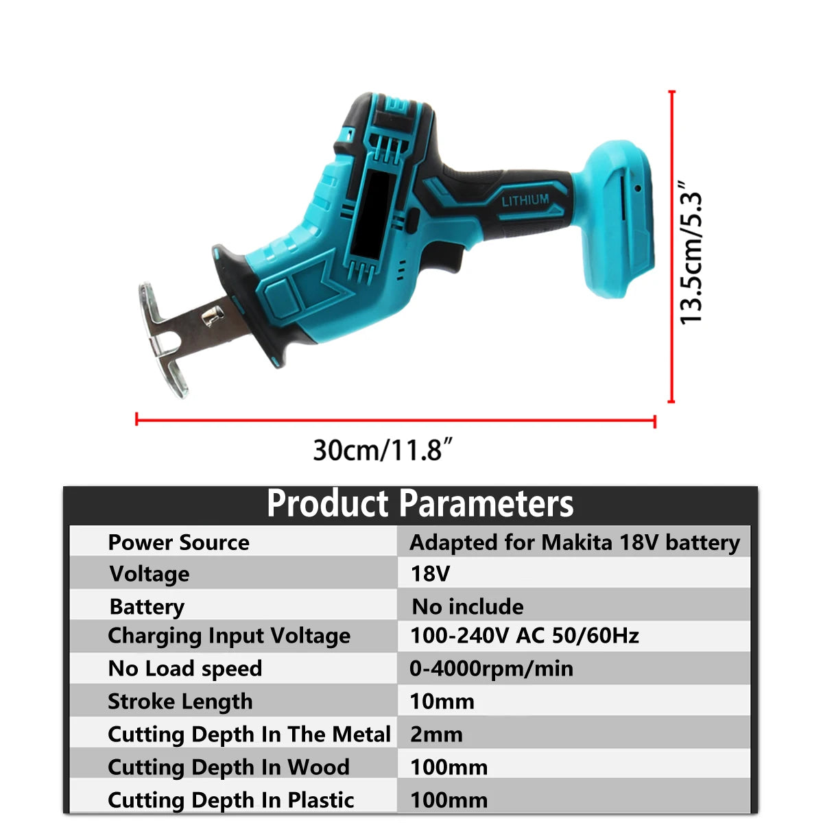 Sierra sable 100mm 3000rpm con 2 baterias With 2XBattery 9215