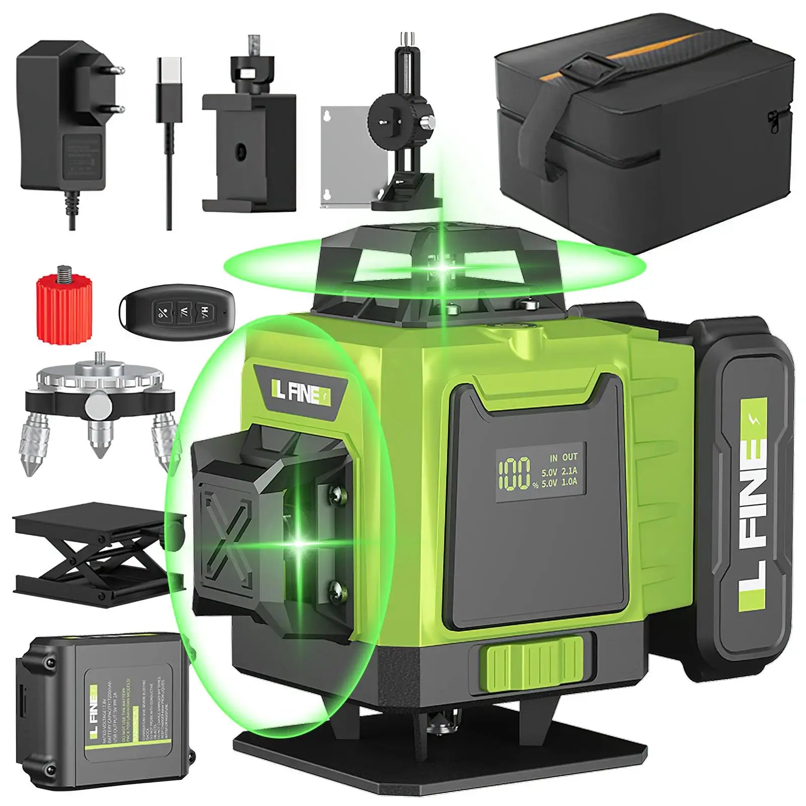 Nivel laser verde 4D 6 lineas