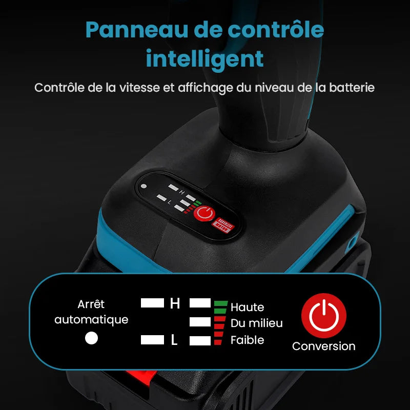 Llave de impacto 1/2 con 2 baterias