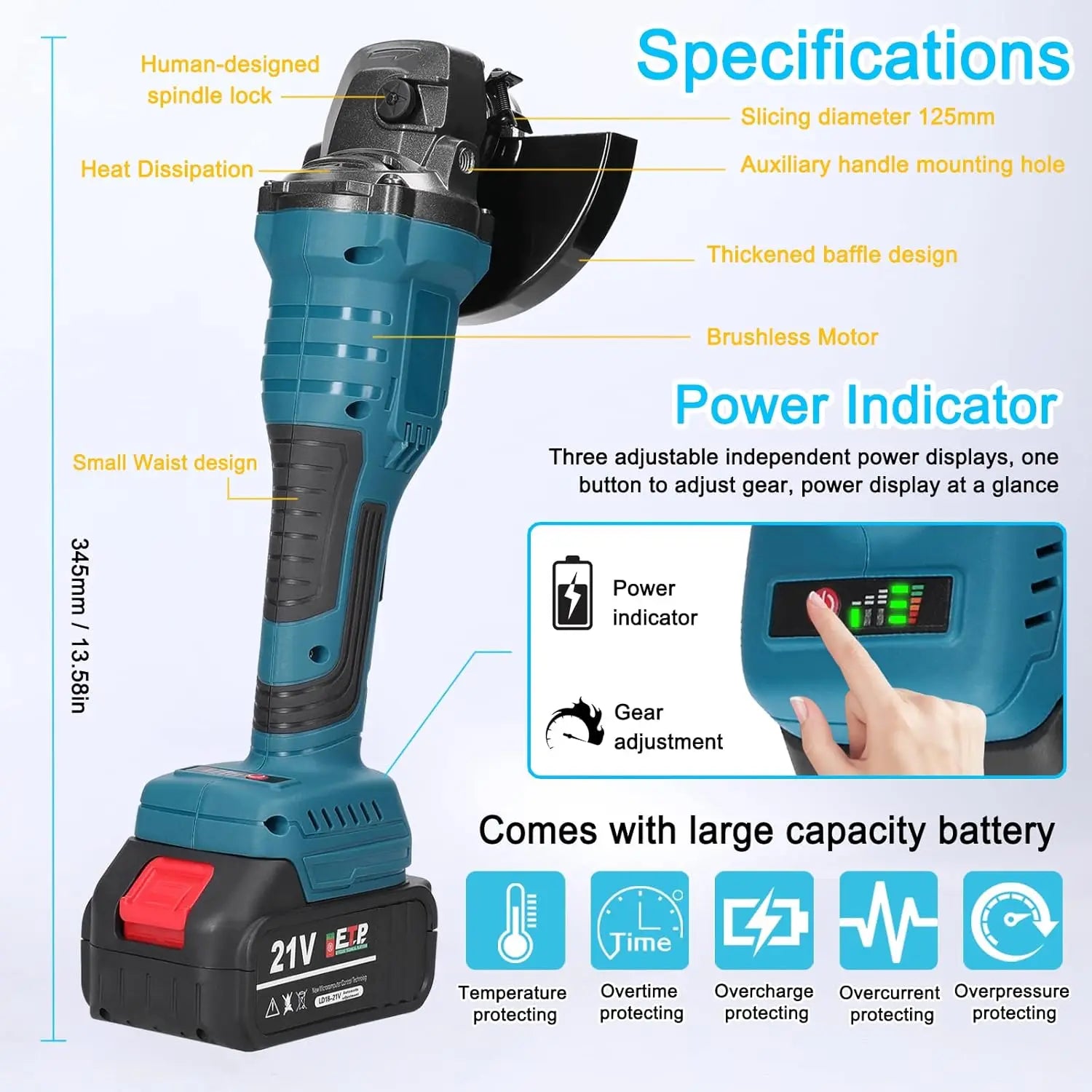 Amoladora M14 125mm 19500rpm