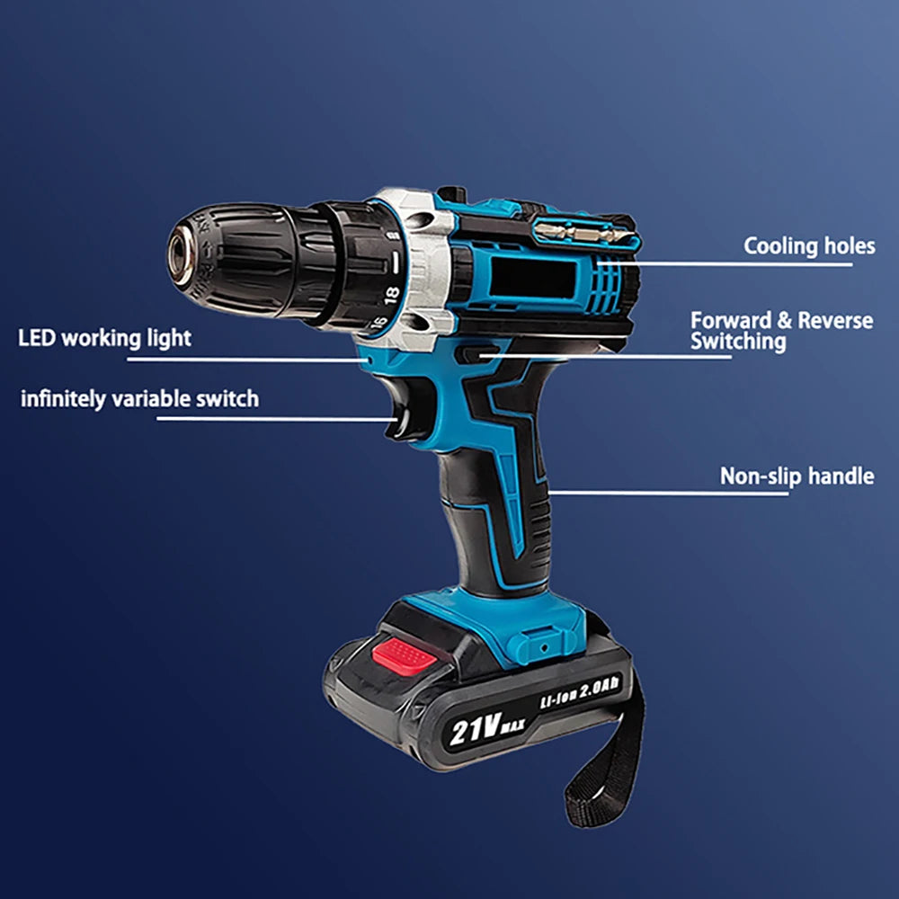 Taladro 21V 1600rpm con 2 baterias