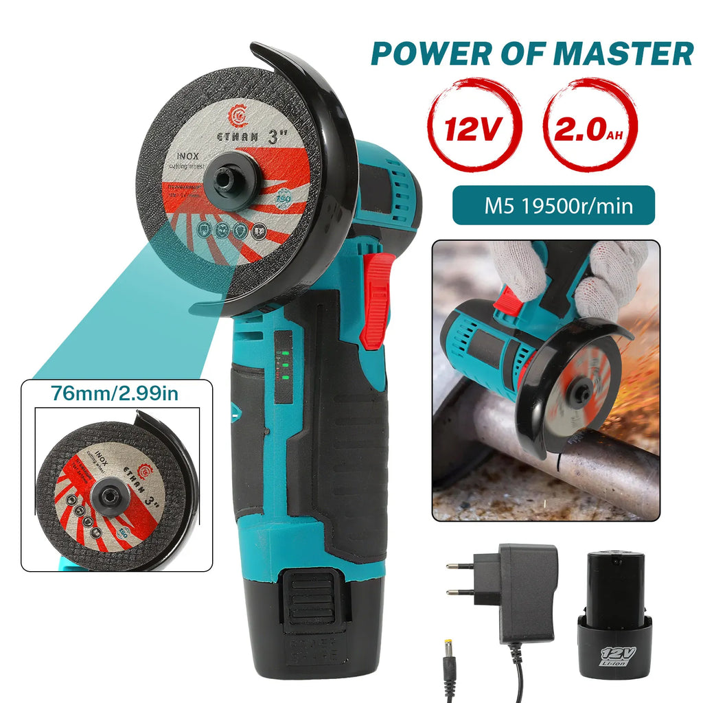 Mini amoladora 12V 19500rpm con 2 baterias