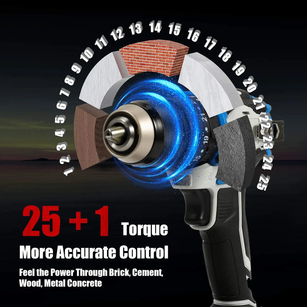 Taladro percutor con 2 baterias 2 Battery 2579