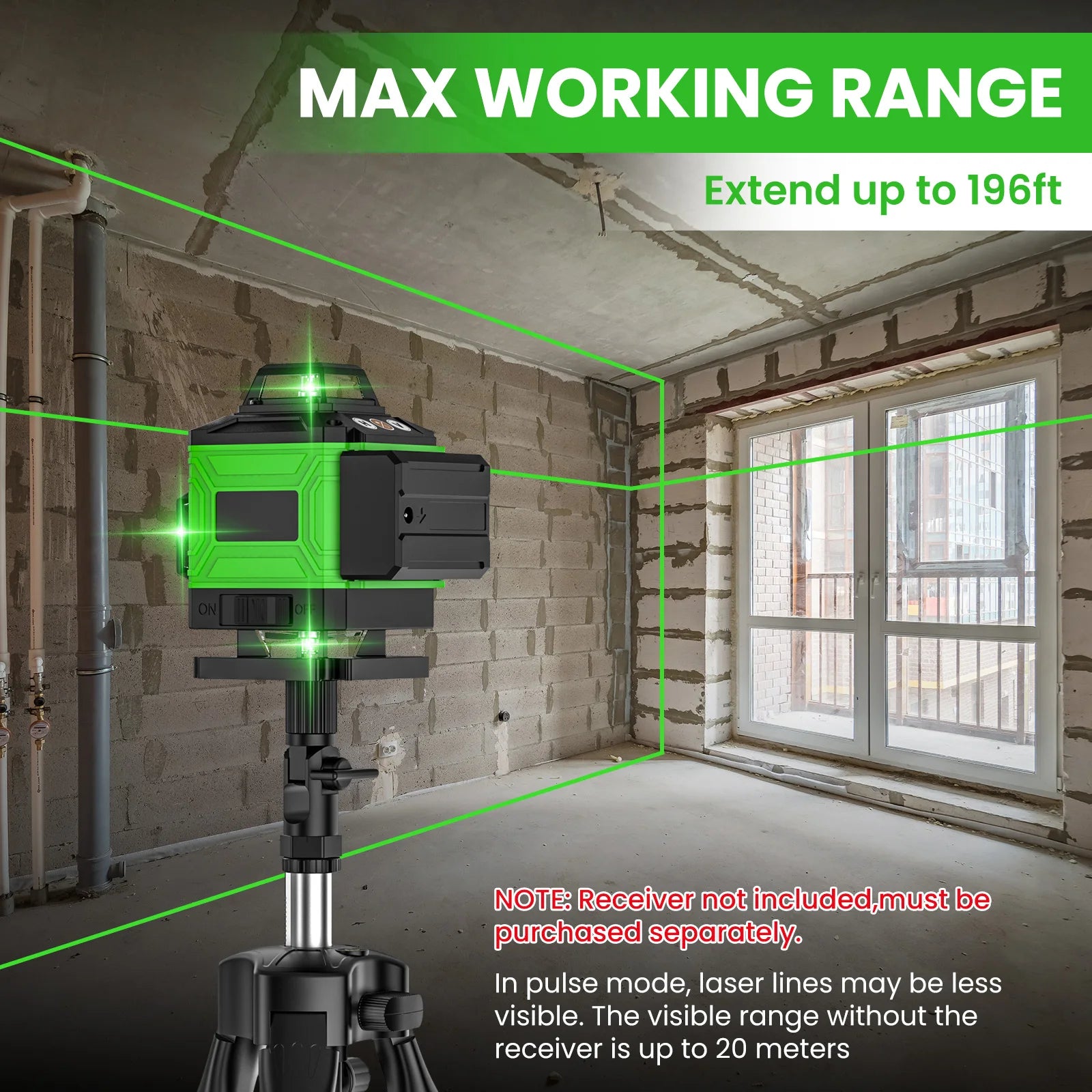 Nivel laser verde 16 lineas con tripode