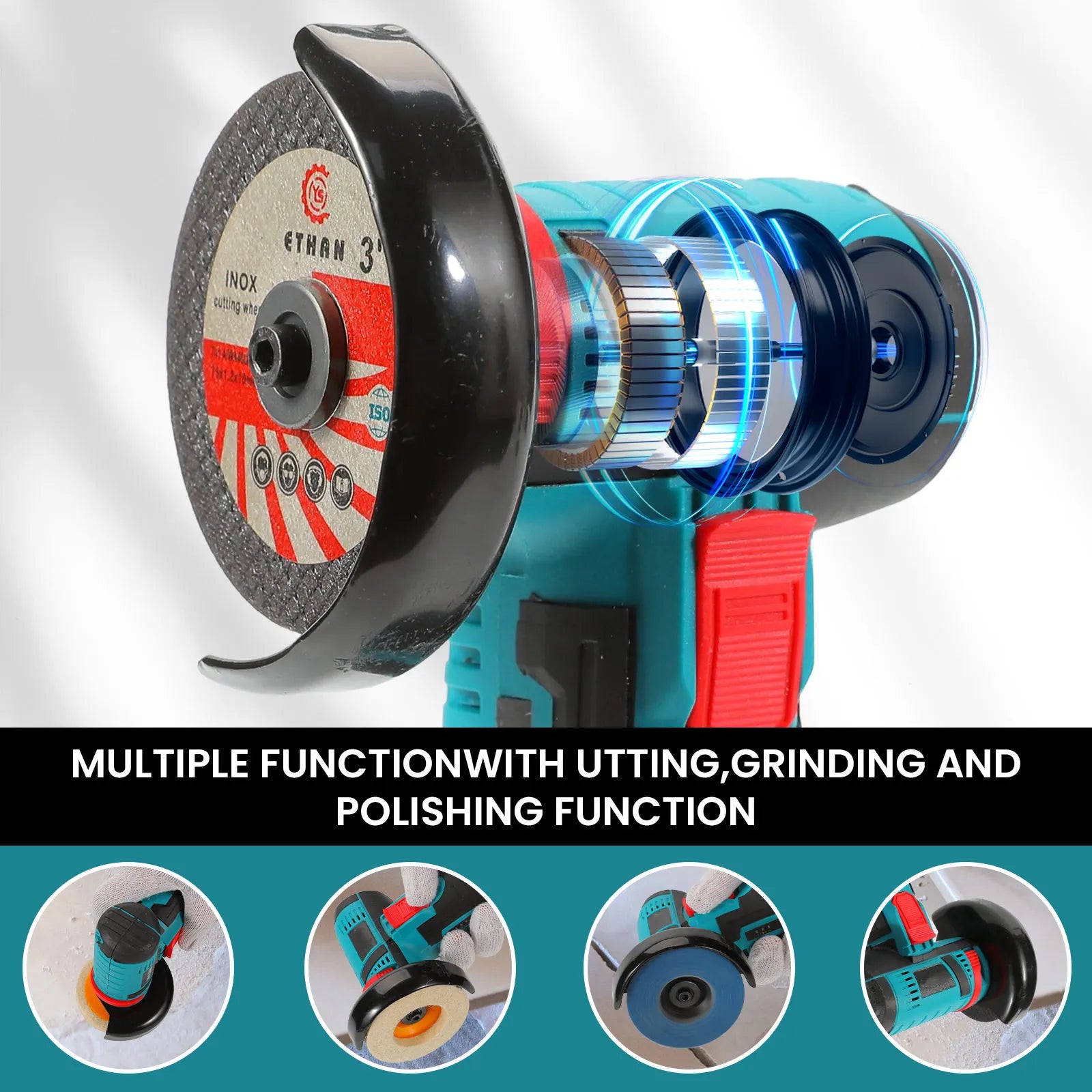 Mini amoladora 12V 19500rpm con 2 baterias