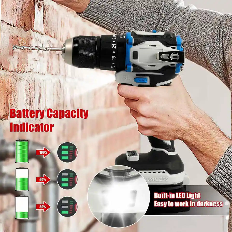 Taladro percutor con 2 baterias 2 Battery 2579