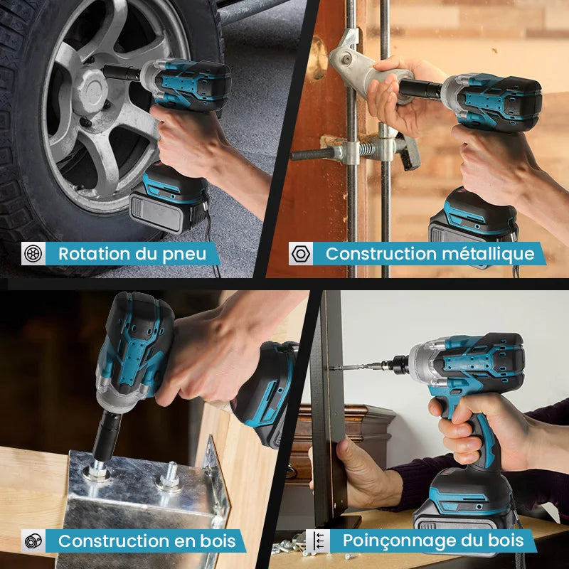 Llave de impacto 1/2 con 2 baterias