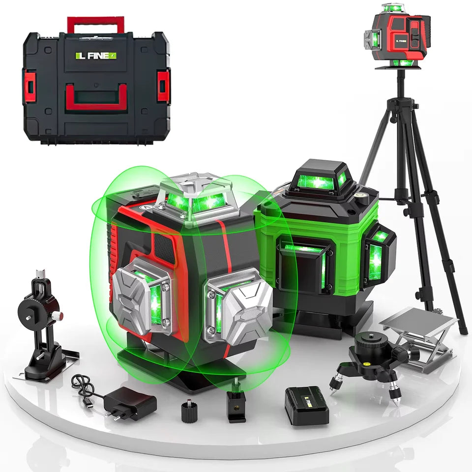 Nivel laser verde 16 lineas con tripode