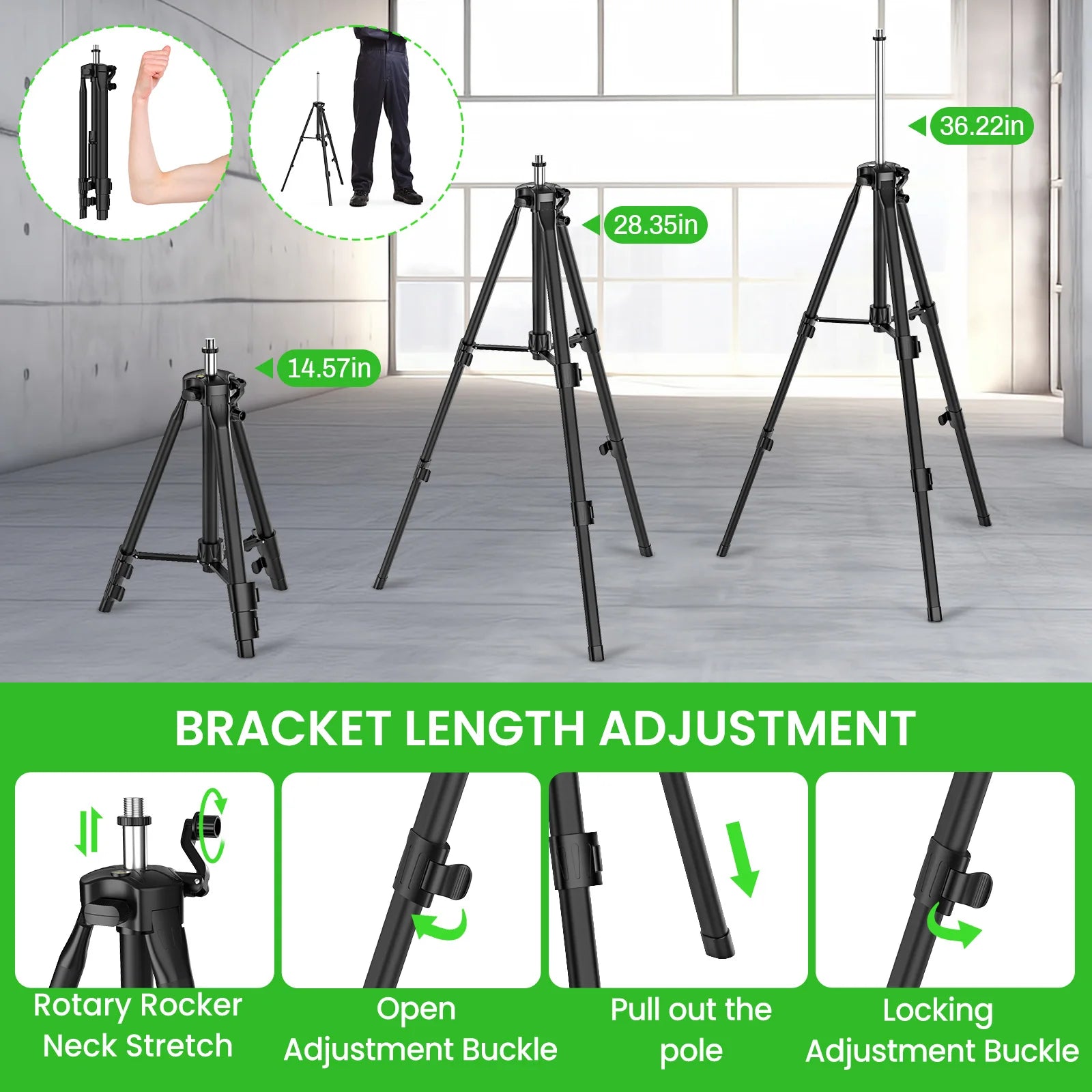 Nivel laser verde 16 lineas con tripode