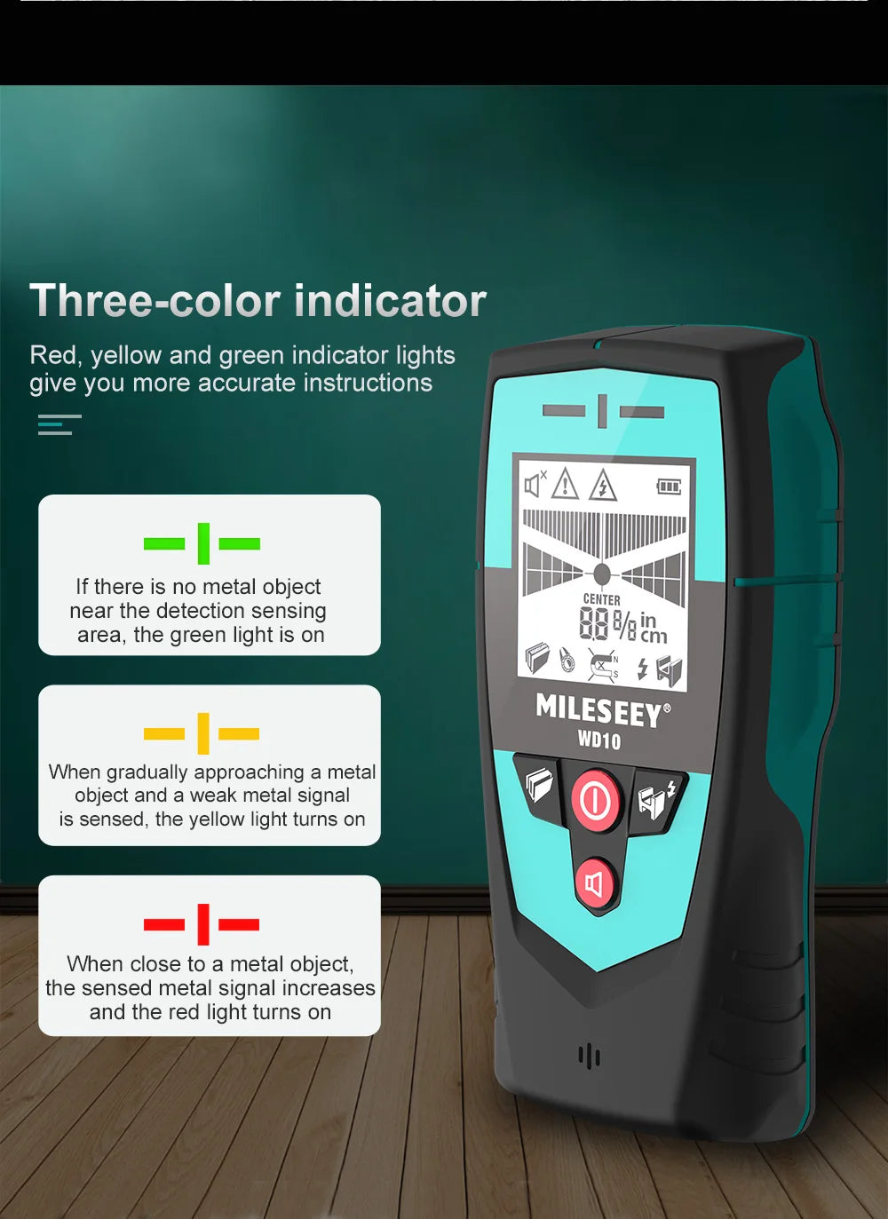 Detector de pared MILESEEY WD10