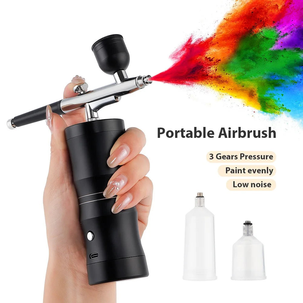 Mini aerografo inalambrico con compresor