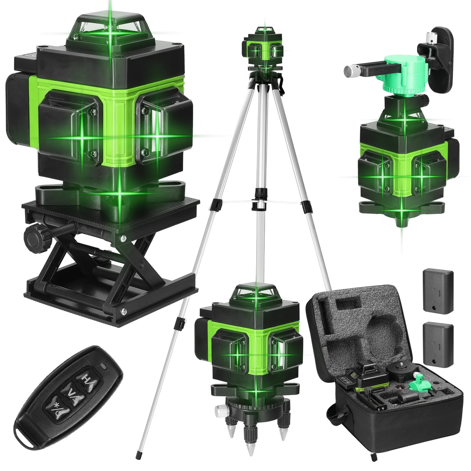 Nivel laser verde 4D 16 lineas 360 con tripode