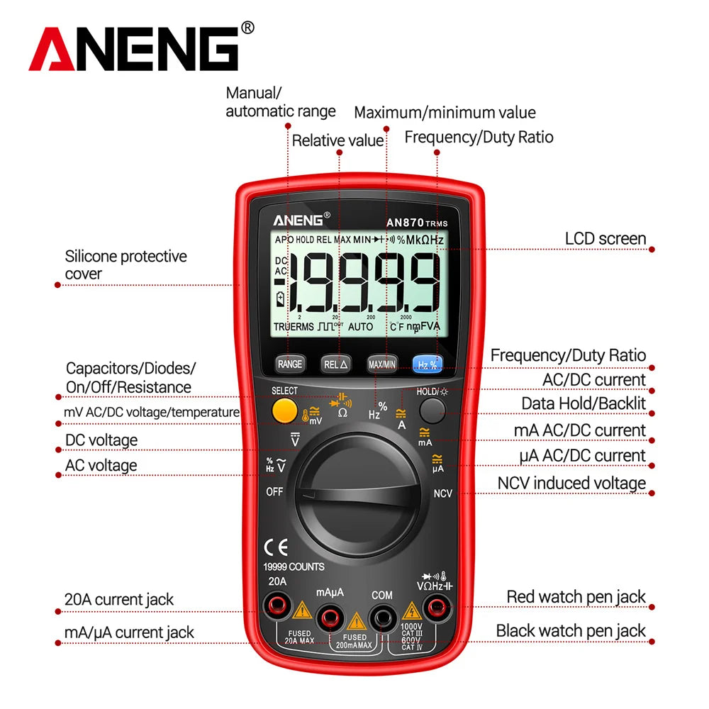 Multimetro digital ANENG AN870
