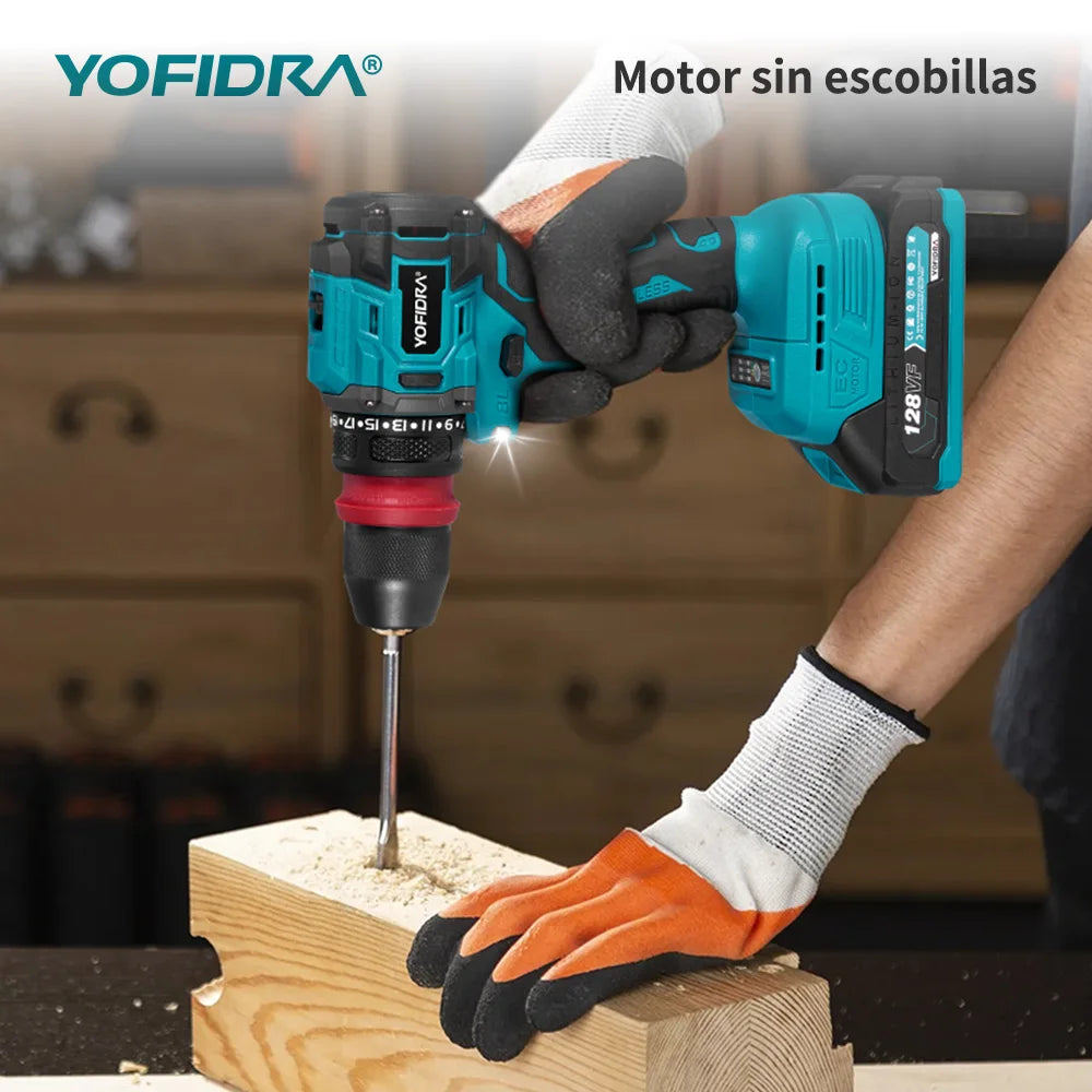 Taladro YOFIDRA percutor 18V 10mm con 2 baterias