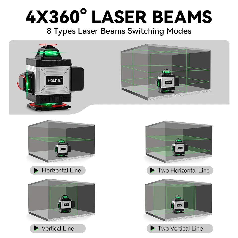 Nivel laser HGLINE 4D con mando
