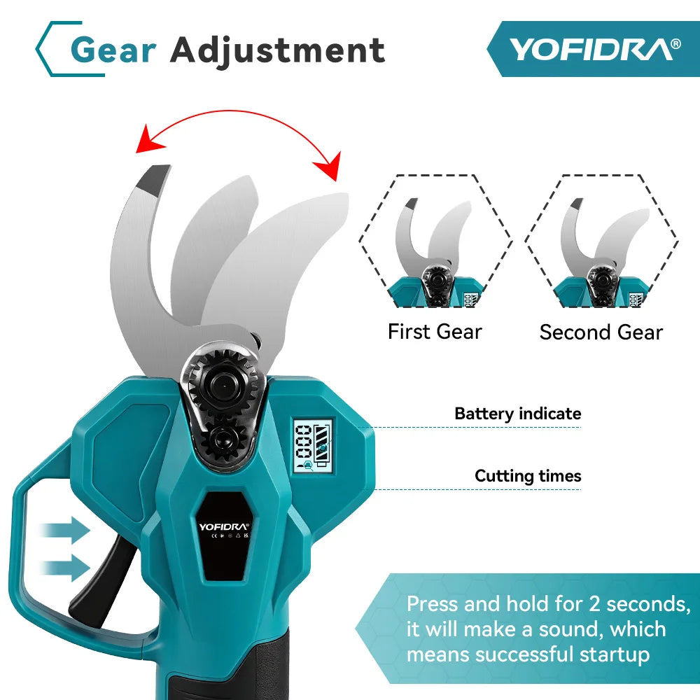 Tijeras podar YOFIDRA 32mm con 2 baterias