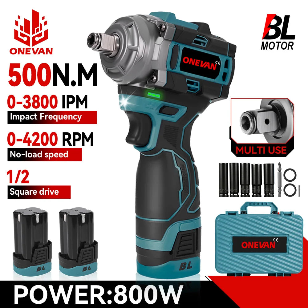 Llave de impacto ONEVAN 500Nm 1/2 con 1 bateria