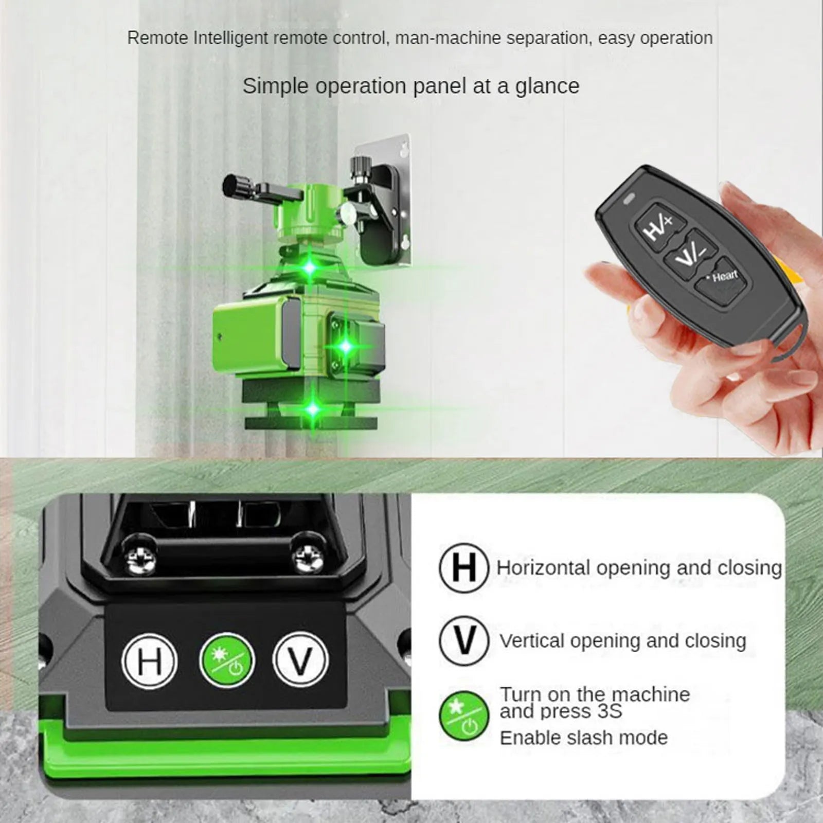 Nivel laser verde 8 lineas