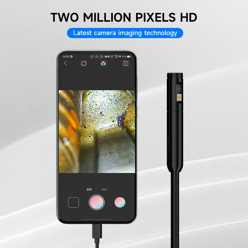 Boroscopio industrial 8mm doble lente OTG movil