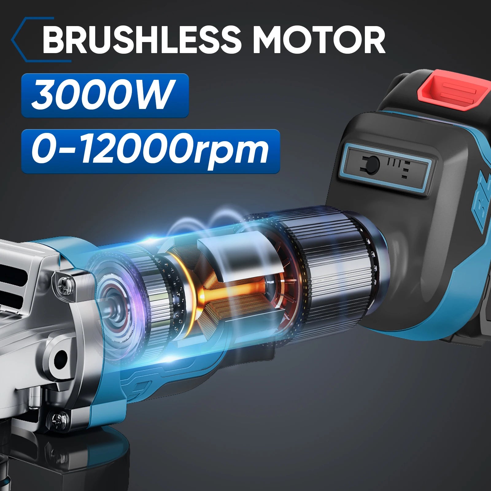 Amoladora 125mm 12000rpm con 2 baterias