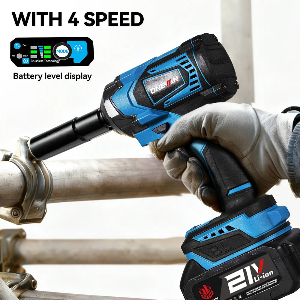 Llave de impacto ONEVAN 1200Nm 1/2 con 1 bateria 1Battery 1EU Plug 8740