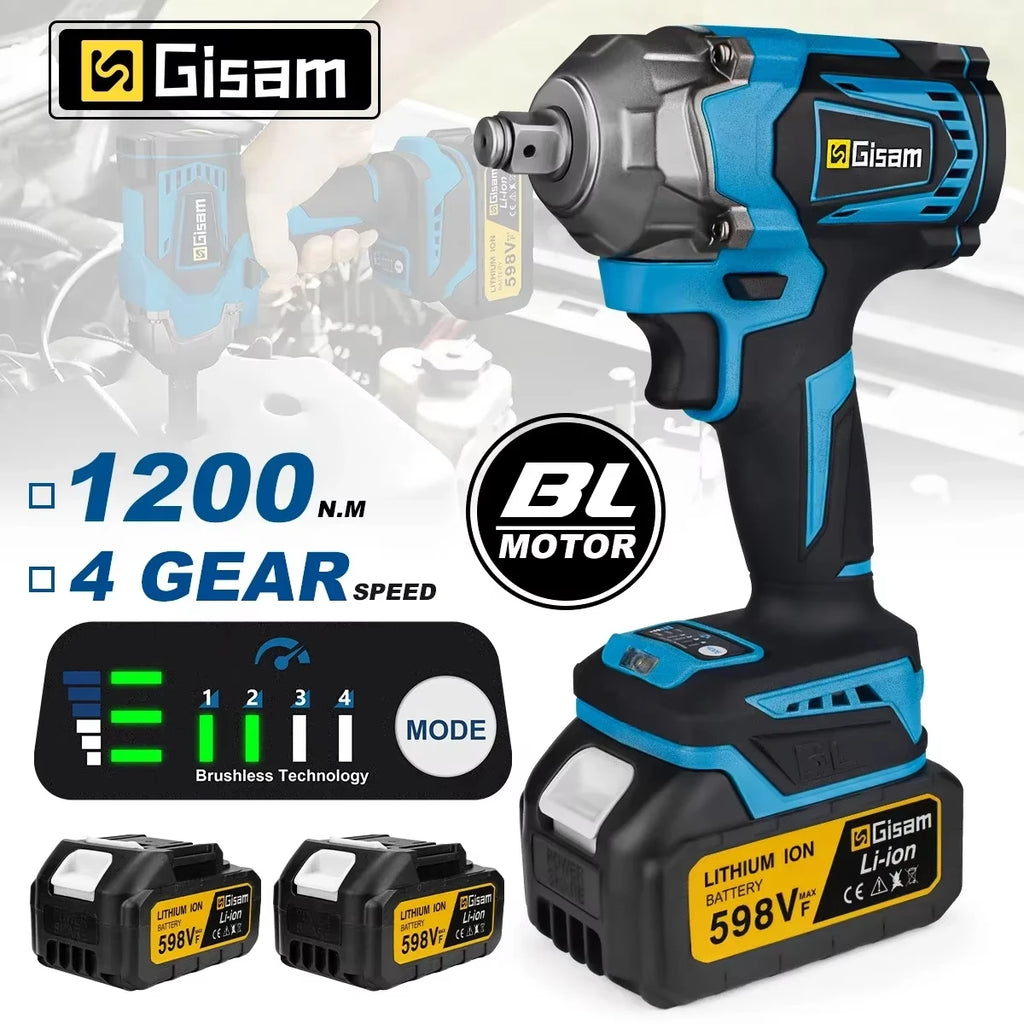 Llave de impacto Gismis 1200Nm 1/2 con 1 bateria 1 Battery 2943