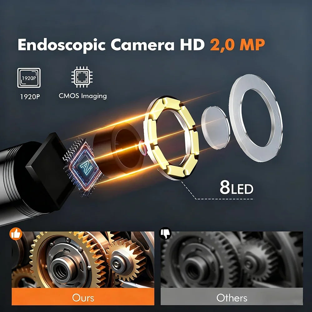 Boroscopio industrial 4.3 pulgadas 8mm