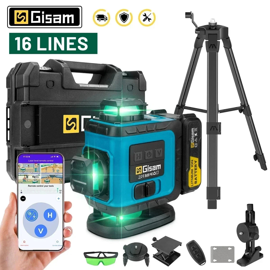 Nivel laser verde 4D 16 lineas 360