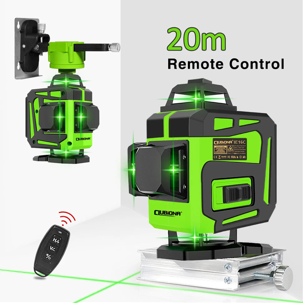 Nivel laser verde 12 lineas 360