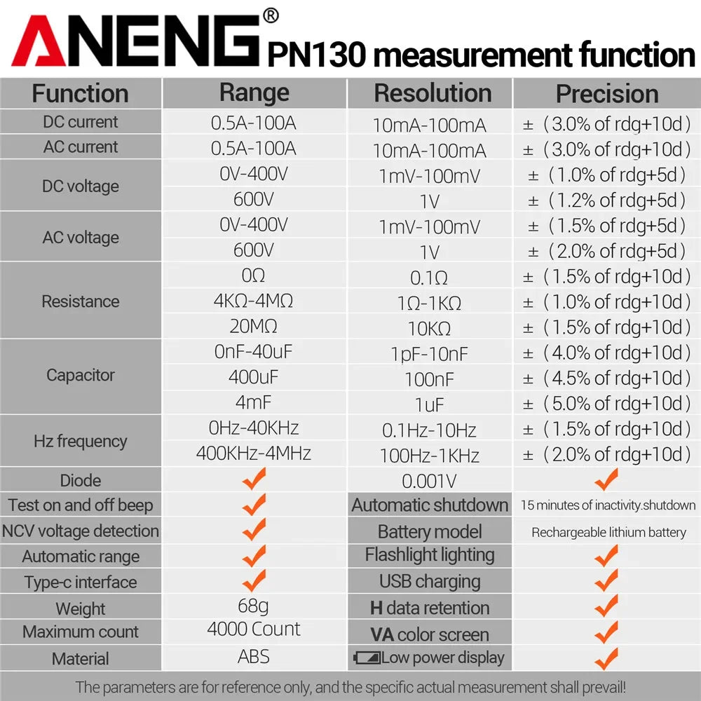 Multimetro digital ANENG PN129