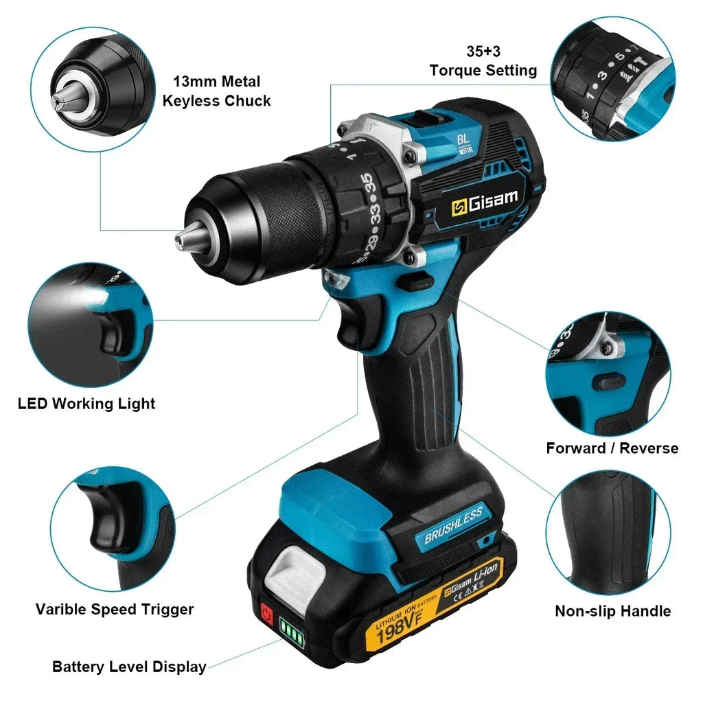 Taladro percutor 18V 13mm con 1 bateria 1 Battery 9535