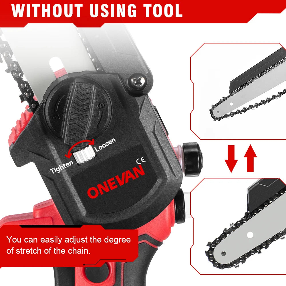 Motosierra electrica ONEVAN 8 pulgadas con 2 baterias