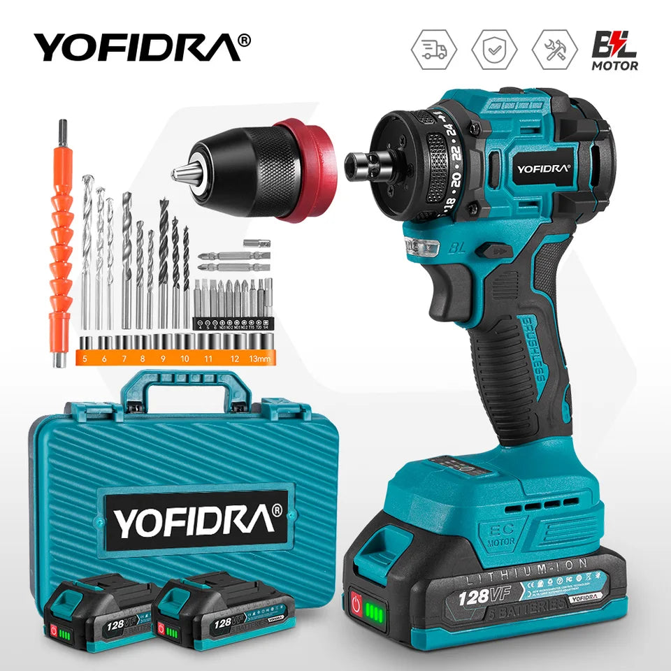 Taladro YOFIDRA percutor 18V 10mm con 2 baterias
