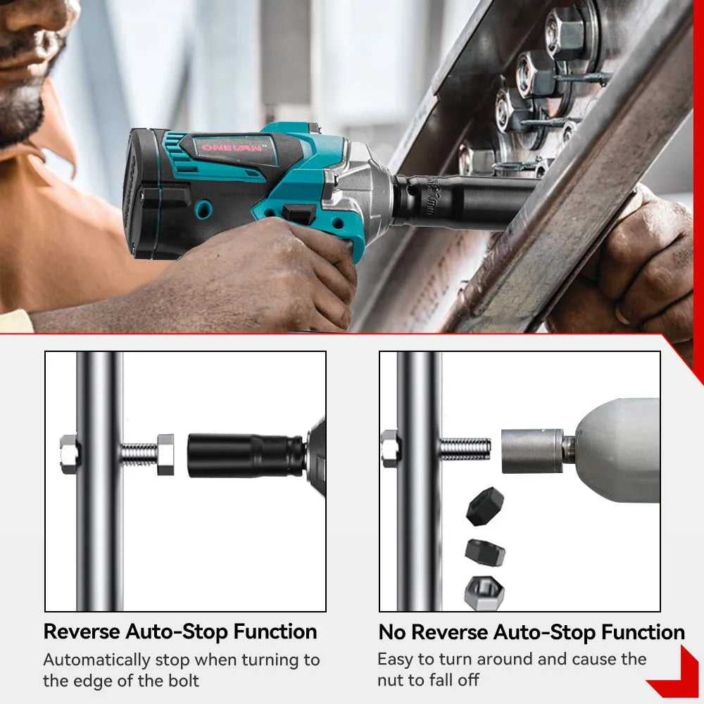 Llave de impacto ONEVAN 1200Nm 1/2 con 2 baterias