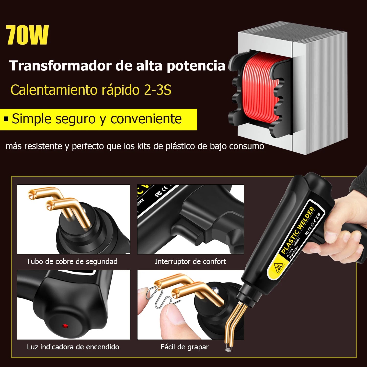 Soldador plastico 400 grapas Paper box set-EU Plug 8484
