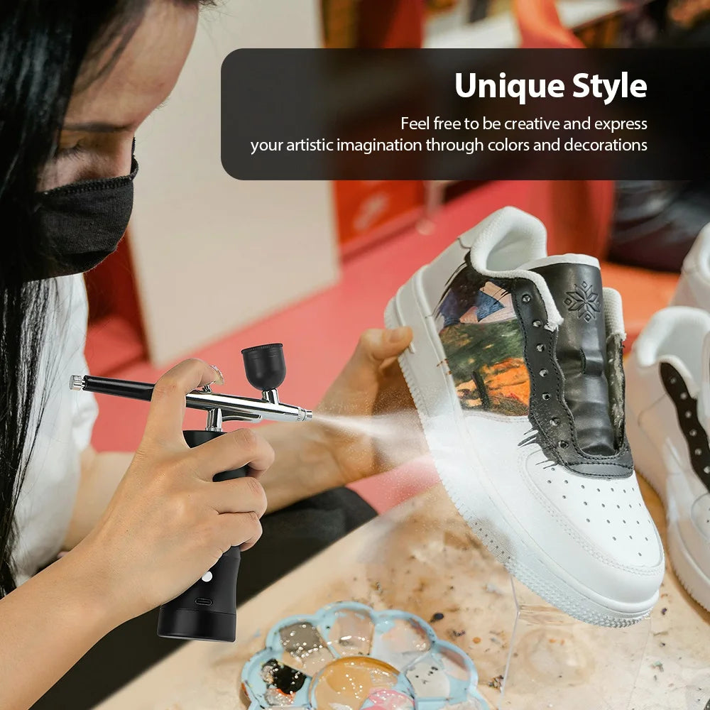 Mini aerografo inalambrico con compresor