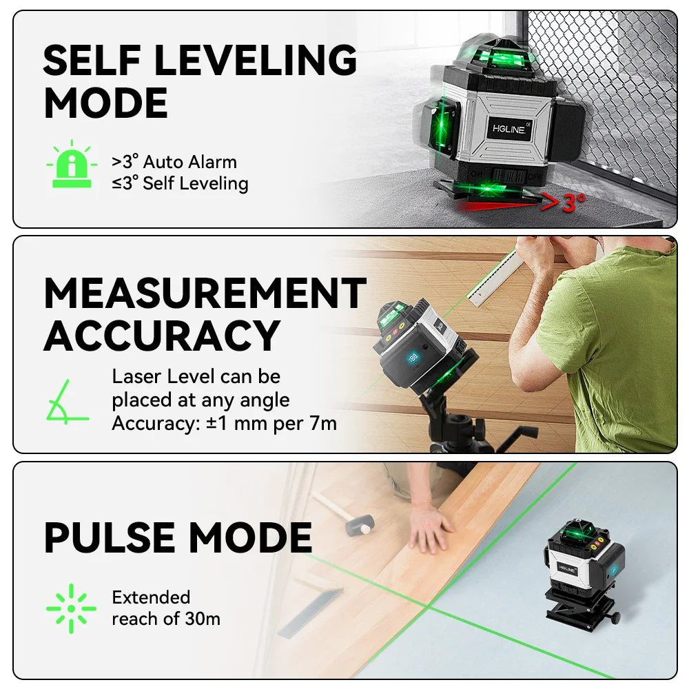 Nivel laser HGLINE 4D con mando