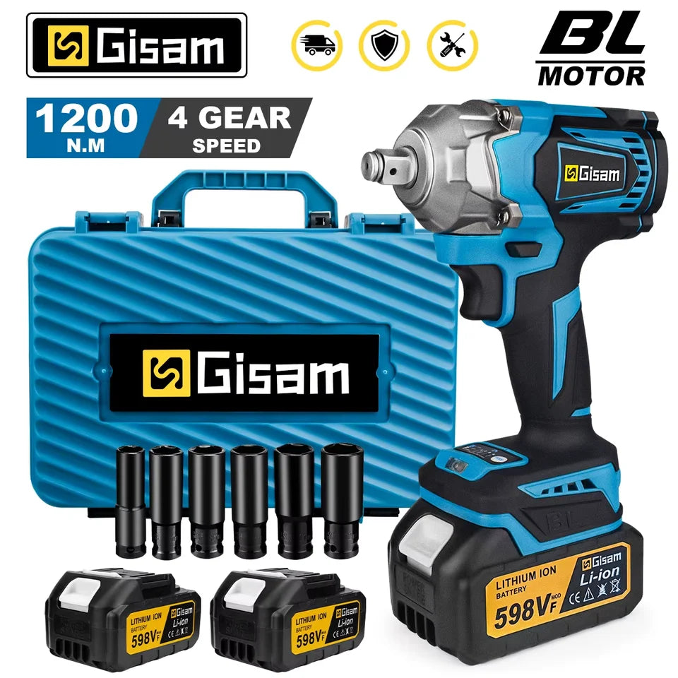 Llave de impacto Gismis 1200Nm 1/2 con 1 bateria 1 Battery Type 1 7549