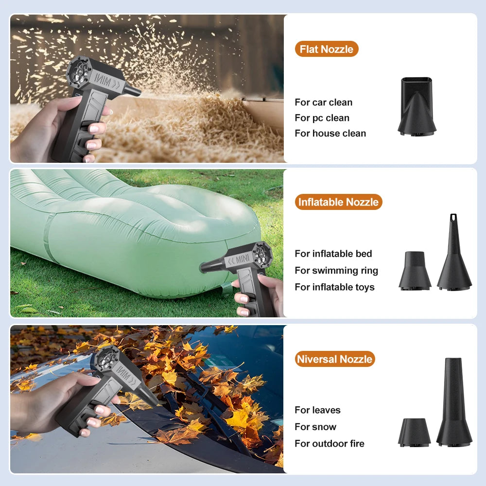 Soplador turbo limpieza recargable