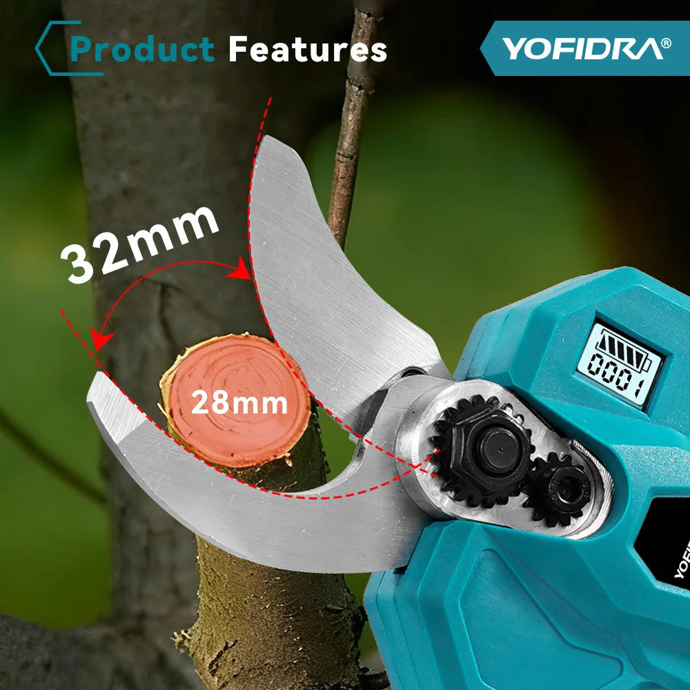 Tijeras podar YOFIDRA 32mm con 2 baterias