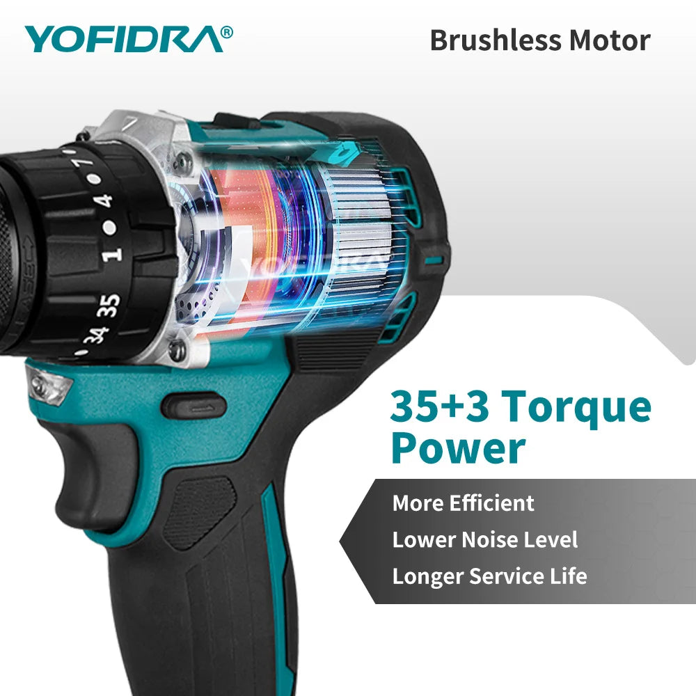 Taladro YOFIDRA percutor 13mm con 2 baterias