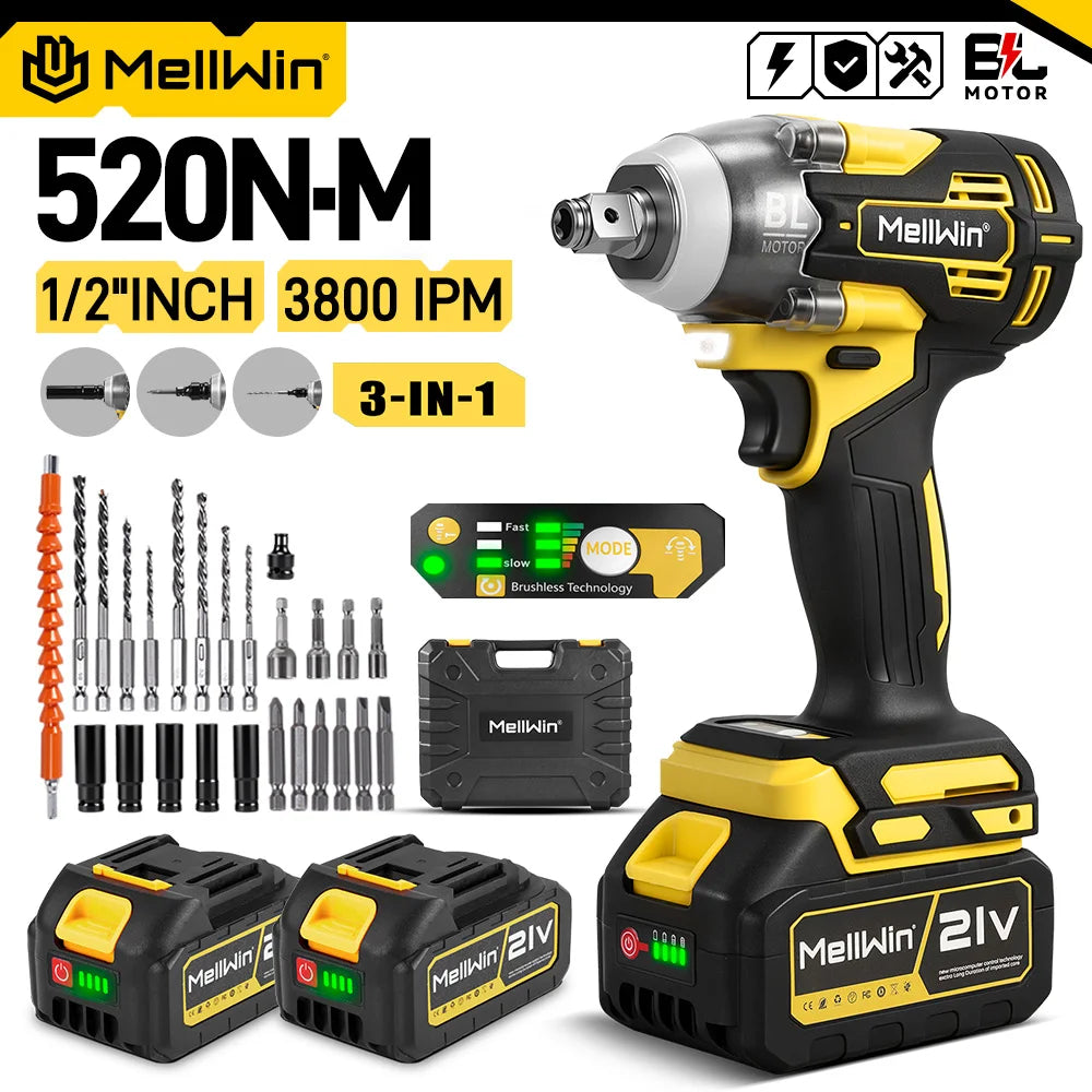 Llave de impacto MELLWIN con 2 baterias 2XBattery Set-B 5643