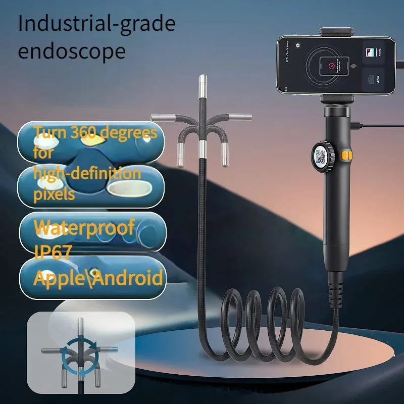 Boroscopio industrial articulado 360 1080P 6mm OTG movil