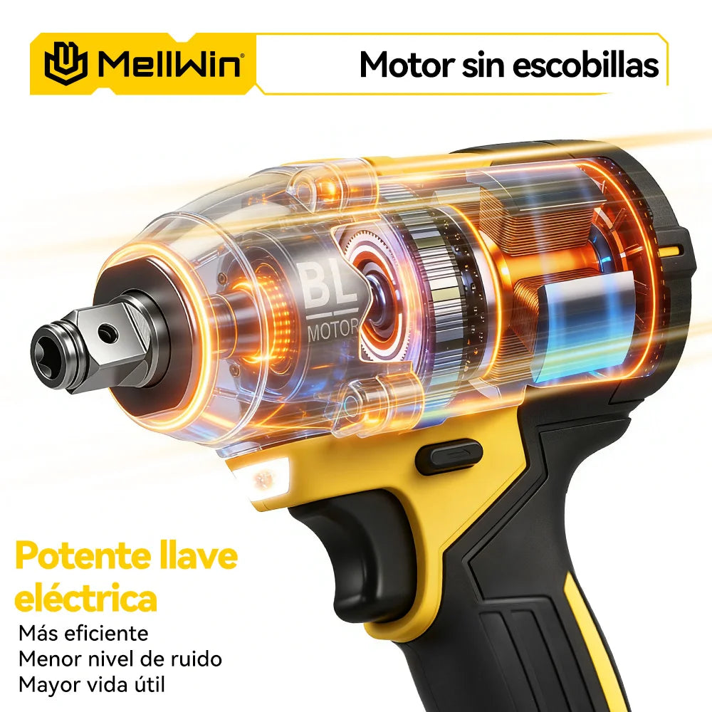 Llave de impacto MELLWIN con 2 baterias 2XBattery Set-B 5643