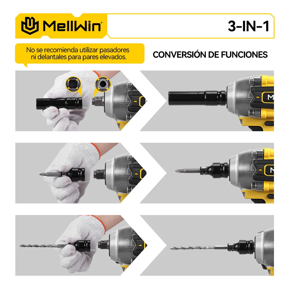Llave de impacto MELLWIN con 2 baterias 2XBattery Set-B 5643