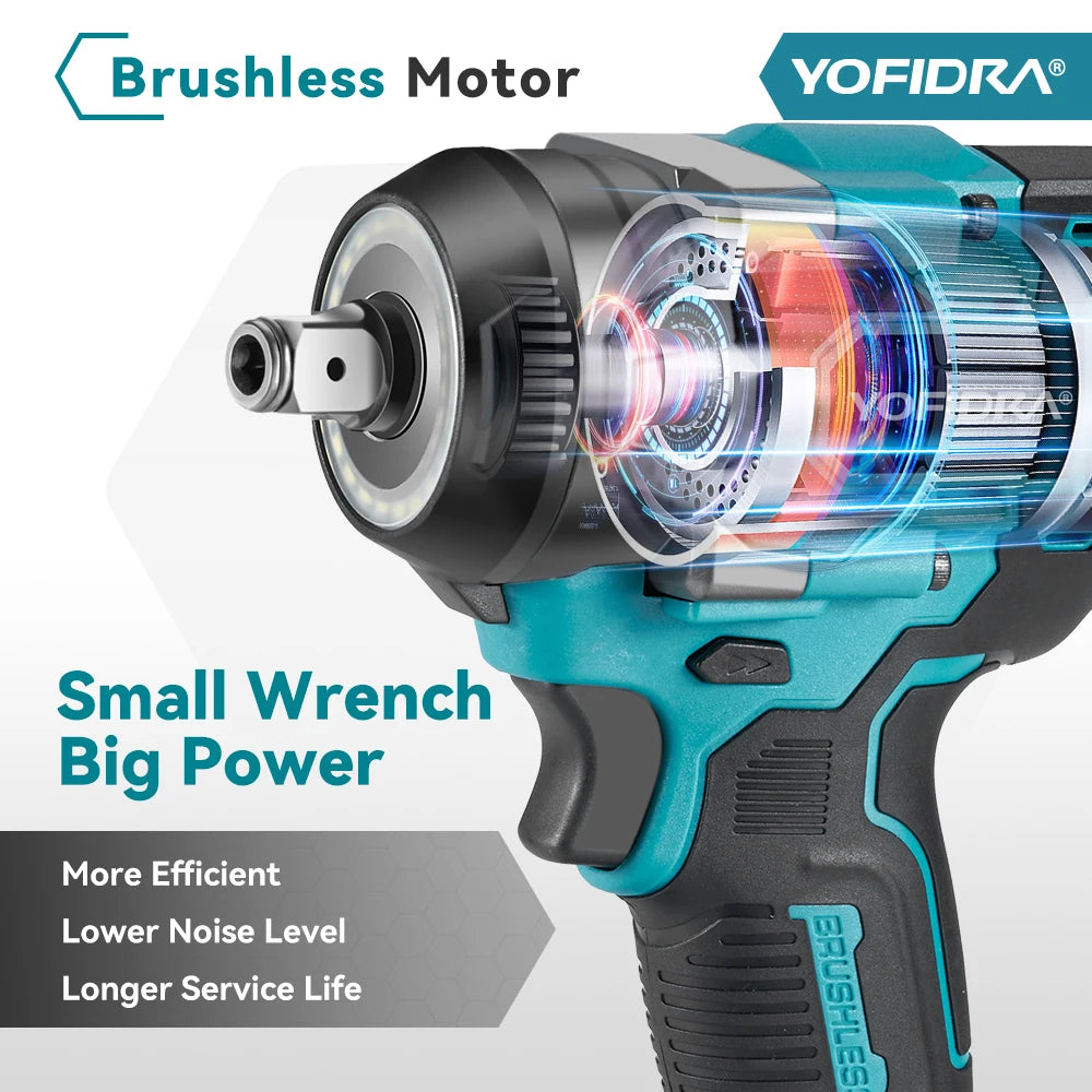 Llave de impacto YOFIDRA 1200Nm 1/2 con 1 bateria
